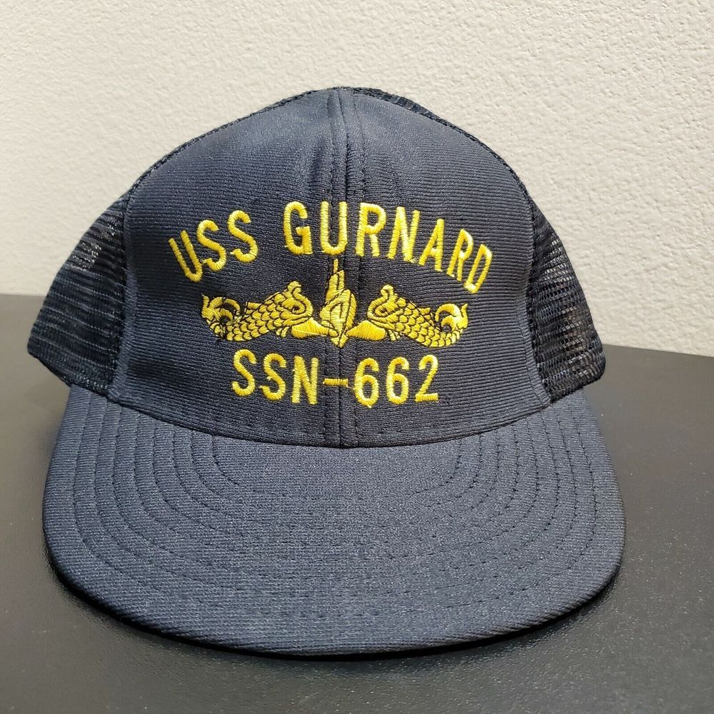 Vintage Northstar USS Gurnard‎ SSN-662 Embroidered Submarine Dolphins Navy Hat